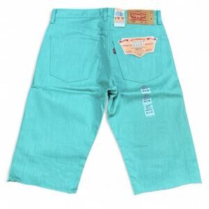 Levi’s 501 Jeans 32 Teal Raw Denim Button Fly NWT